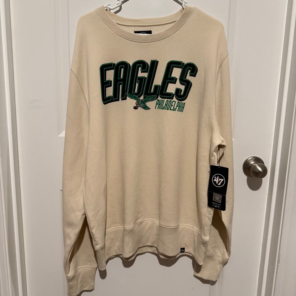 47 Brand Philadelphia Eagles Historic Crewneck Sweatshirt Men’s XL Dune NWT